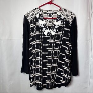 John Mark Women’s Embroidered Blouse - Size Medium